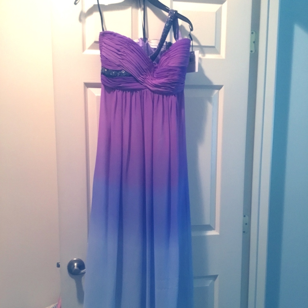 Calvin Klein Purple Ombre Chiffon dress